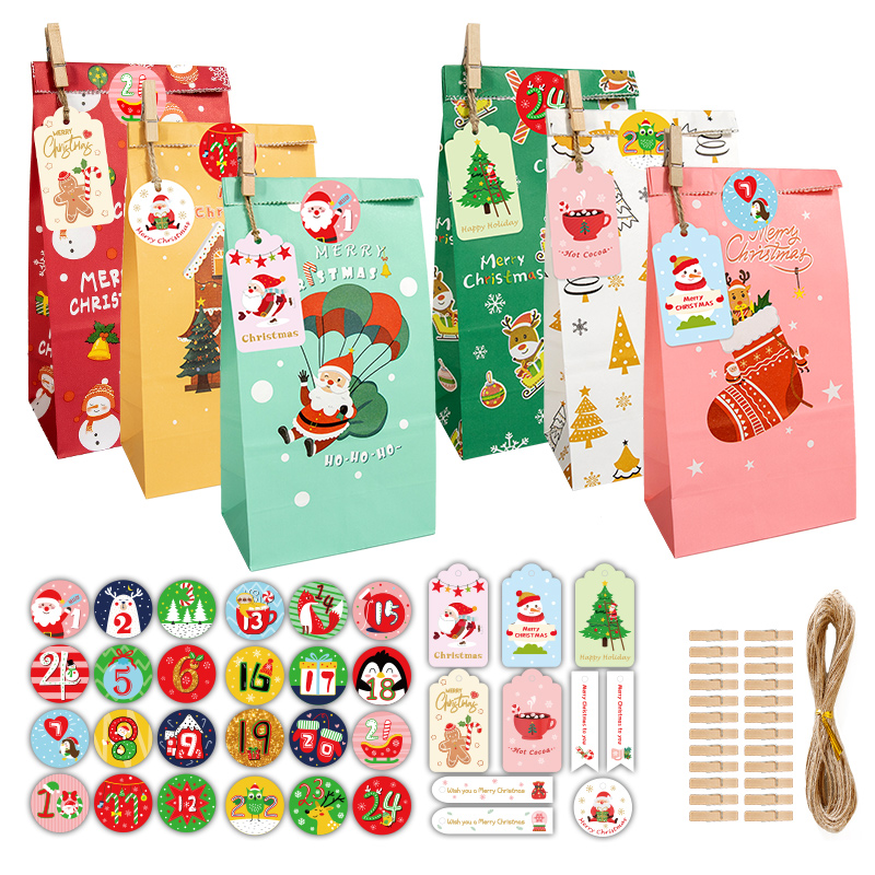 Advent Calendar Gift - 24Sets Advent Calendar Christmas Gift Bag