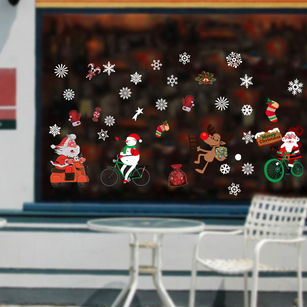 Window Winter Sticker Scene Ho - Snowflake Window Decal recension och pris