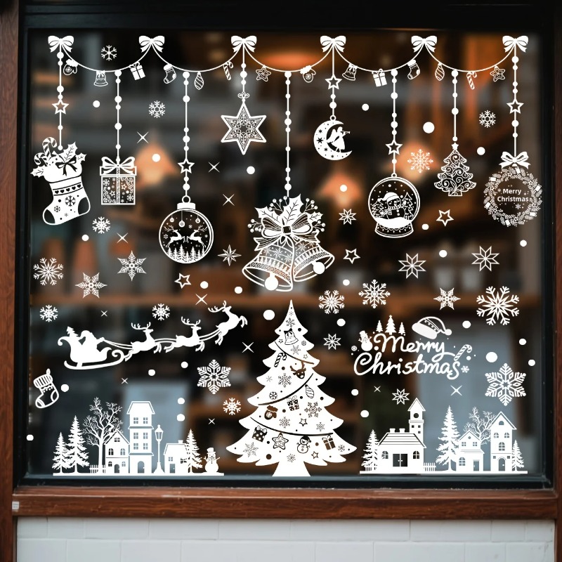 196pcs/9 Sheets Christmas Stat - Snowflake Window Decal recension och pris
