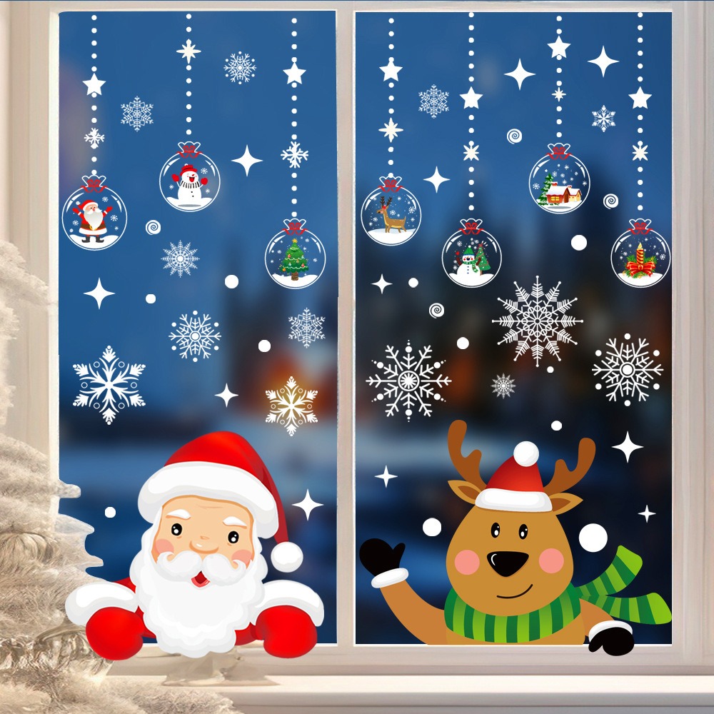Cartoon Christmas Santa Claus  - Snowflake Window Decal recension och pris