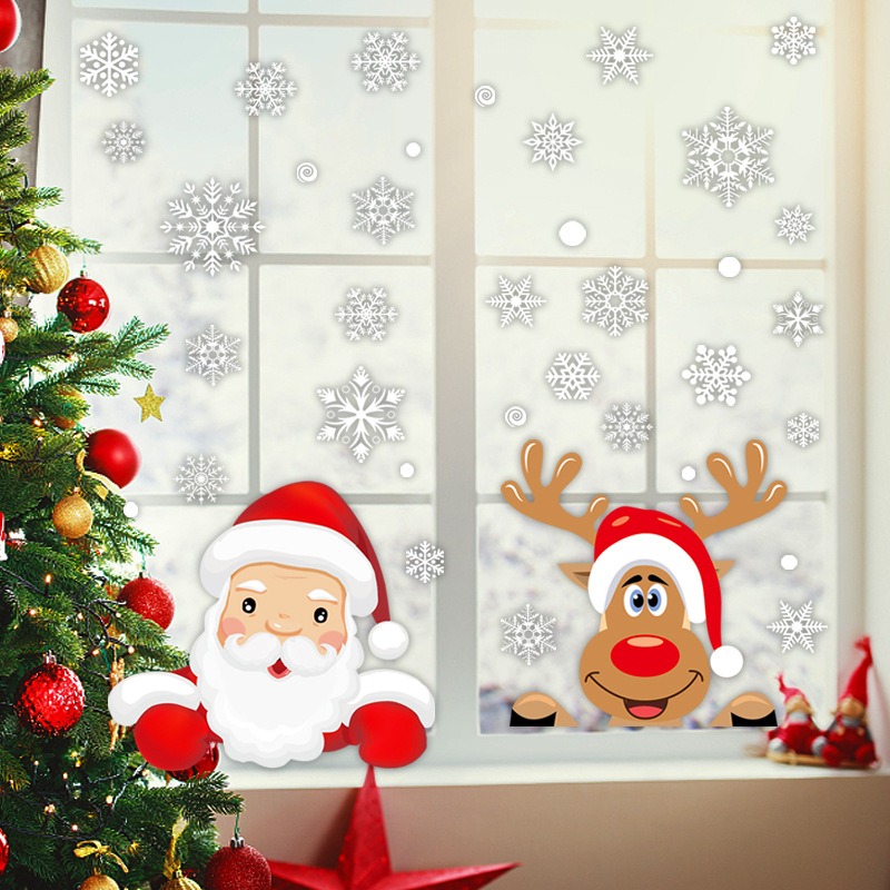 Cartoon Christmas Santa Claus  - Snowflake Window Decal recension och pris