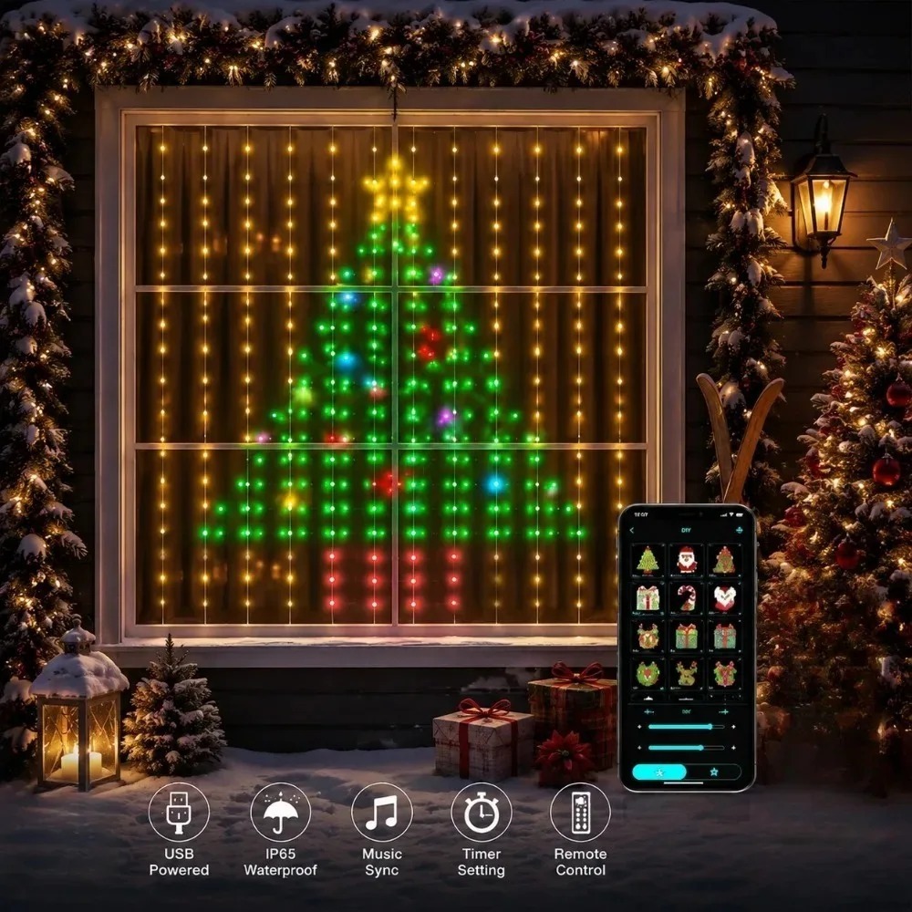 LED Pixel Curtain Lights Bluet - Led Fairy String Lights recension och pris