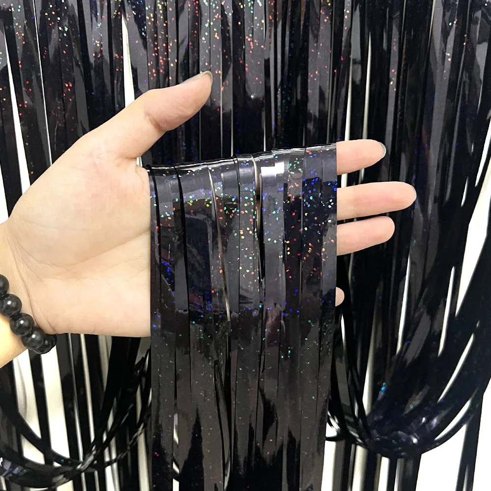 Blue 2M*1M Laser Tinsel Foil C - Tinsel Garland Decoration recension och pris