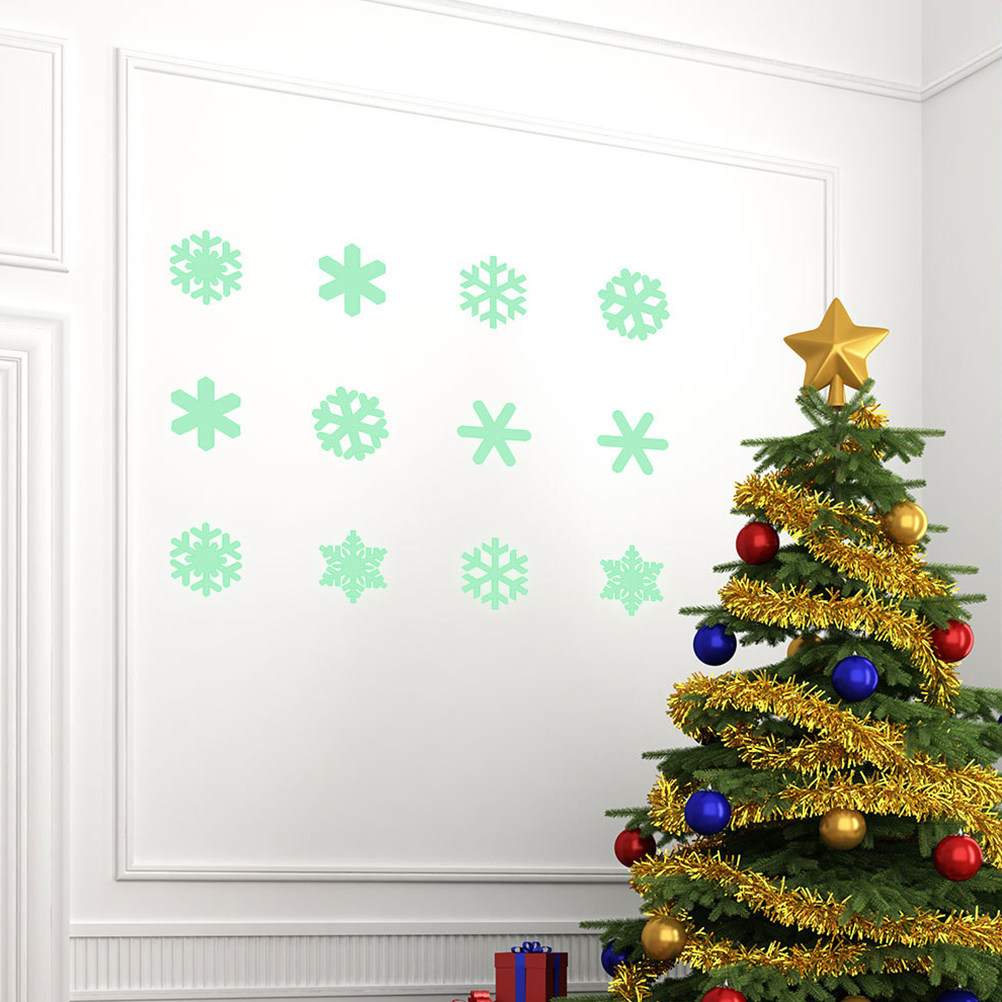 1Set Luminous Christmas Snowfl - Snowflake Window Decal recension och pris