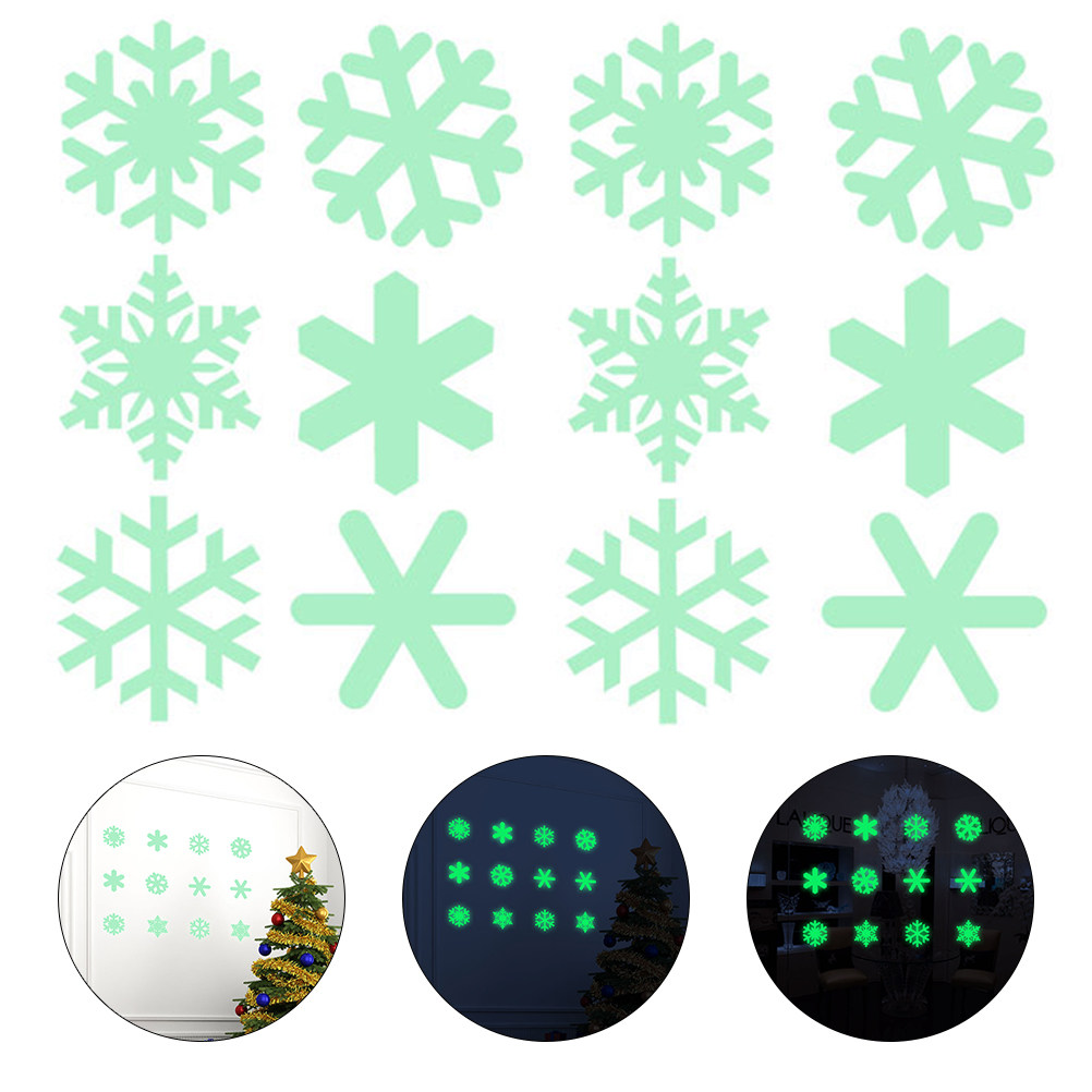 1Set Luminous Christmas Snowfl - Snowflake Window Decal recension och pris