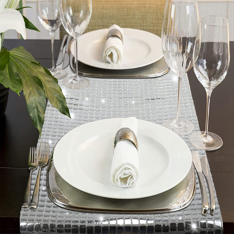 Shiny Mirror Gold/Silver Foil  - Christmas Table Runner recension och pris