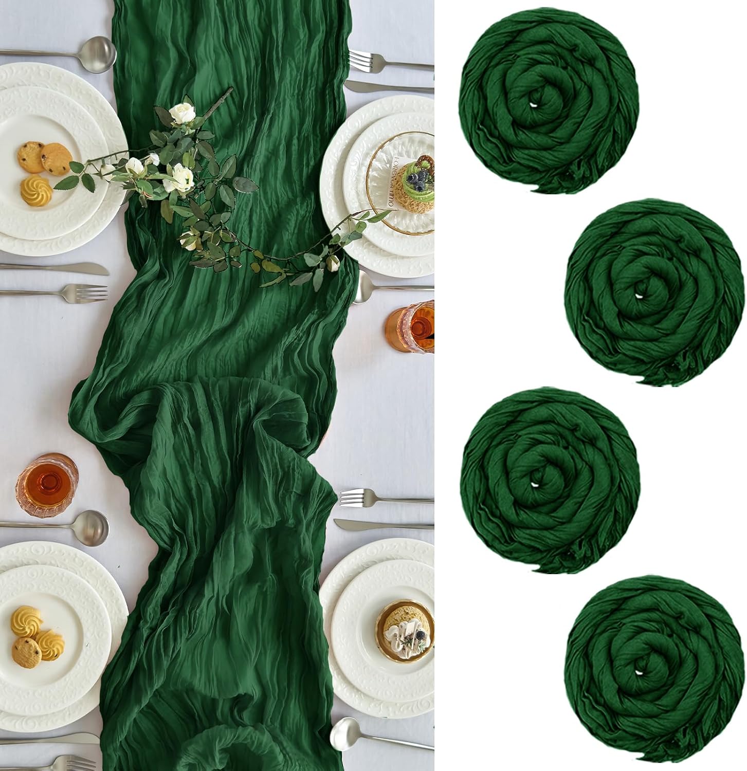 4Pcs Cheesecloth Table Runner  - Christmas Table Runner recension och pris