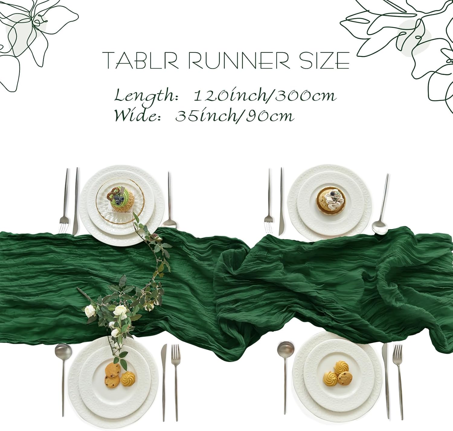 4Pcs Cheesecloth Table Runner  - Christmas Table Runner recension och pris
