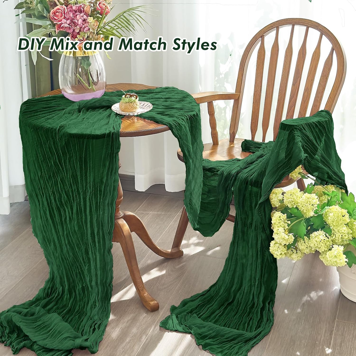 4Pcs Cheesecloth Table Runner  - Christmas Table Runner recension och pris
