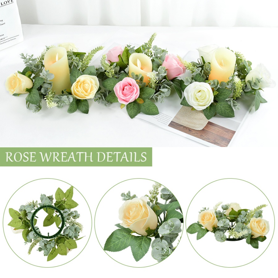 Artificial Rose Wreath Shaped  - Christmas Wreath Fake recension och pris
