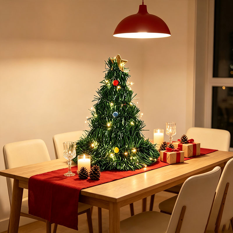 Foldable Green Tinsel Mini Chr - Star Tree Topper recension och pris