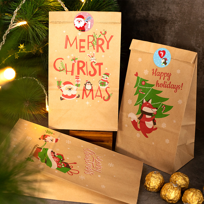 Christmas Gift Bags Kraft Pape - Advent Calendar Gift recension och pris